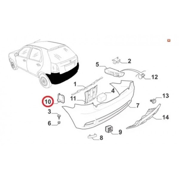 Guia Suporte Parachoque Fiat Palio 2006 51704739 Esquerdo
