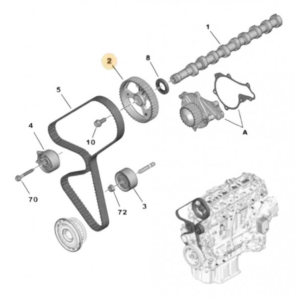 Polia Eixo Comando Valvula Expert 1.6 Peugeot 9820634180