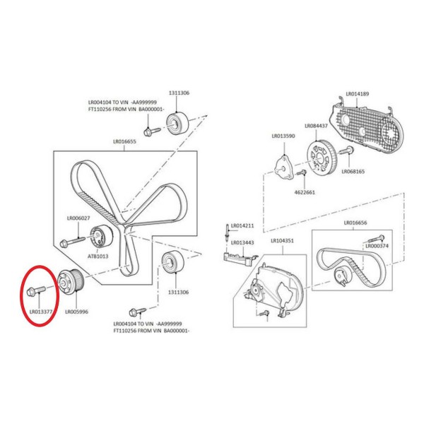 Parafuso Polia Virabrequim Discovery 3 Tdv6 Hse 2.7 2005