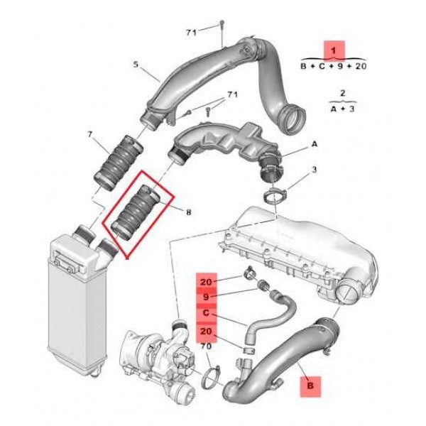Mangueira Entrada Turbina Intercooler C4 Lounge Thp 1440n5