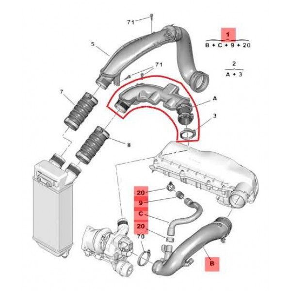 Tubo Entrada Admissao Filtro Ar Citroen C4 Lounge Thp 1440j1