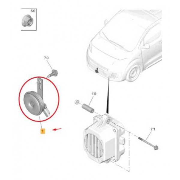 Buzina Peugeot Expert Citroen Jumpy 2018 2022 9811351780