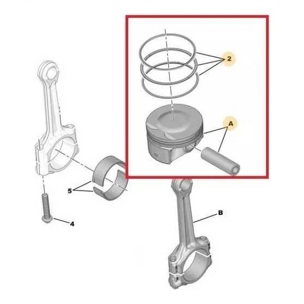 Kit Pistao Ec5 2008 208 C3 Air Cross Picasso 1.6 16v 12,5:1