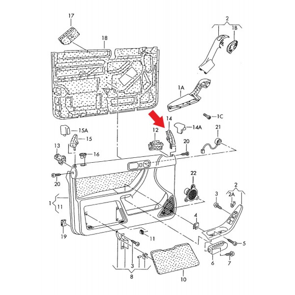 Acabamento Forro Porta Dianteira Audi A3 2004 Direito