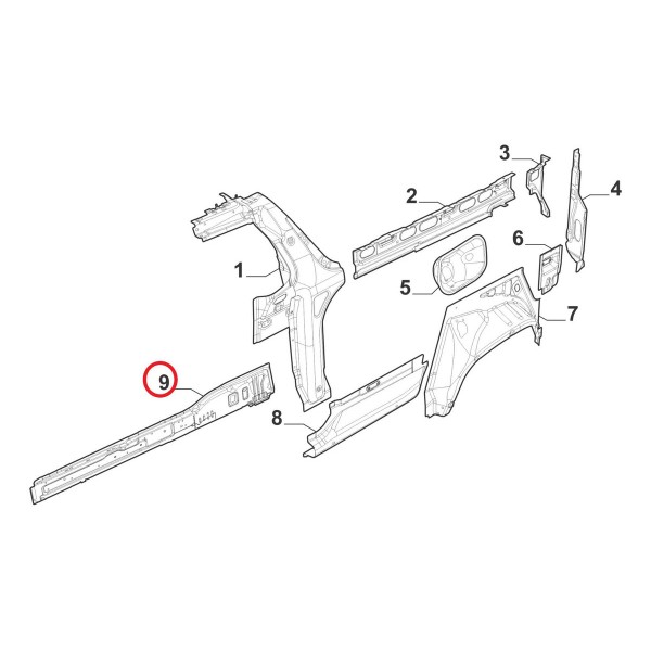 Longarina Fiat Nova Strada 2020 52155851 Direito