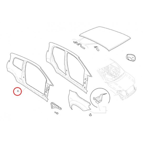 Retalho Painel Lateral Fiat Uno Vivace 2p 2011 2014 Direito
