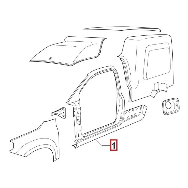 Retalho Painel Lateral Fiorino 2014 2024 51949061 Esquerdo