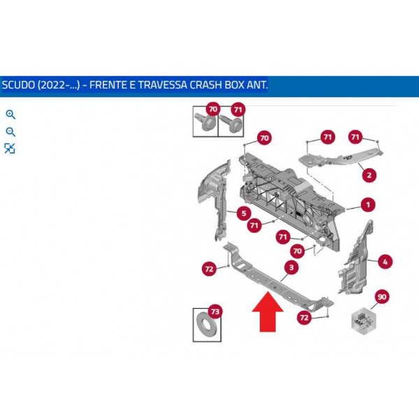 Suporte Radiador Expert Jumpy Scudo 1.5 2018 2024 Detalhe