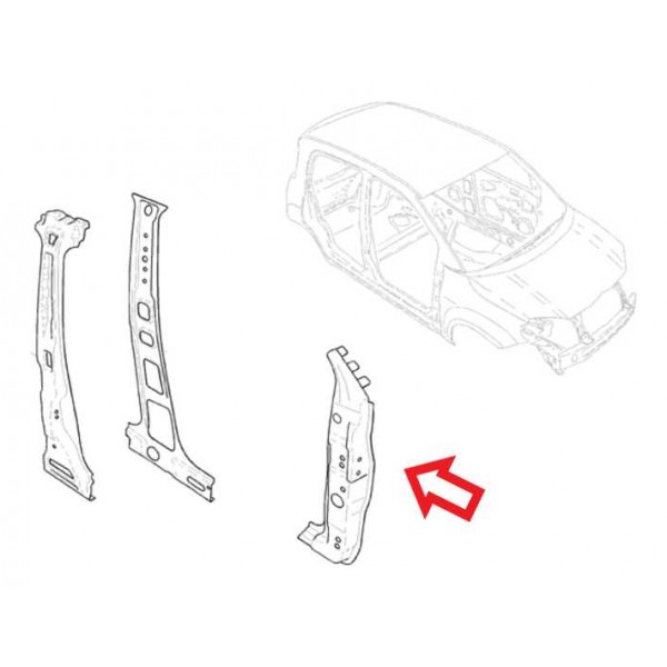 Reforco Coluna Dianteira Fiat Uno 2011 2014 51941378 Direito