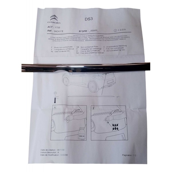 Friso Cromado Tampa Traseira Citroen Ds3 9424f8 Original