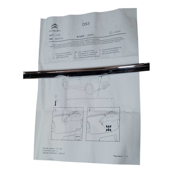 Friso Cromado Tampa Traseira Citroen Ds3 9424f8 Original