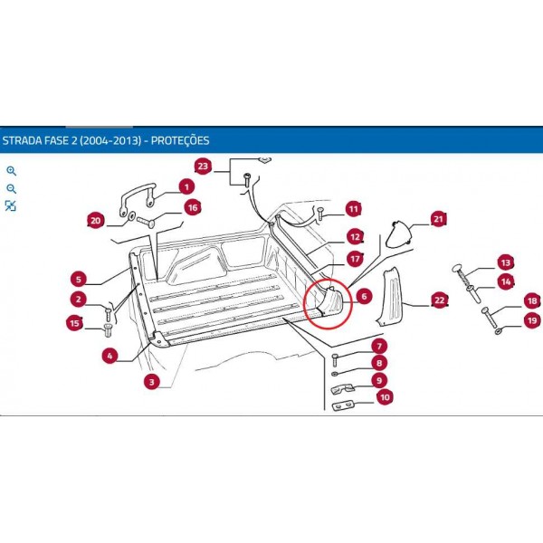 Moldura Friso Superior Cacamba Fiat Strada 735380803 Direito