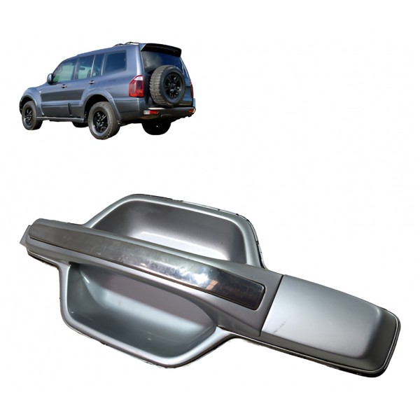 Macaneta Porta Traseira Mitsubishi Pajero Full 2006 Esquerda Prateado