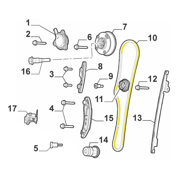 Corrente Comando Fiat Strada Firefly 1.3 2021 55267975 Cinza