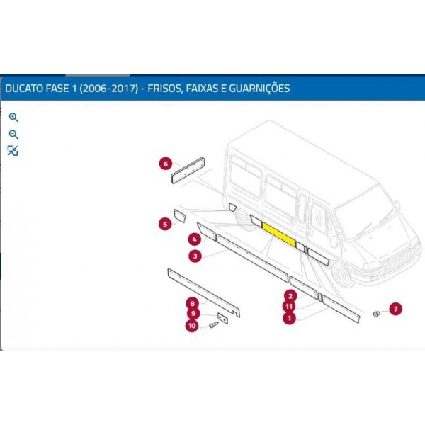Friso Porta Fiat Ducato 2.3 2006 2017 Direito 735407066 Preto