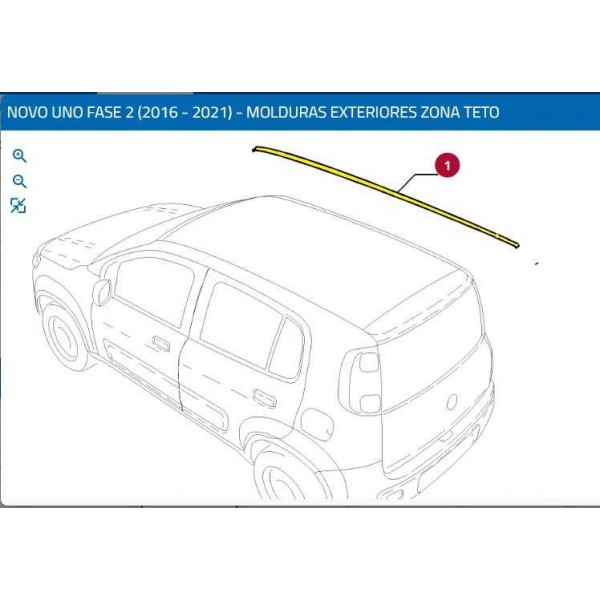 Borracha Friso Teto Direito Fiat Novo Uno 100209648