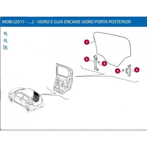 Vidro Porta Traseira Fiat Mobi Strada Direito 52221681