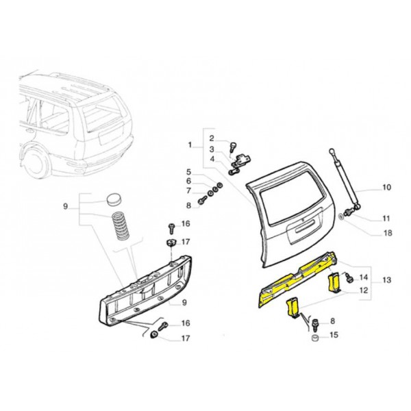 Travessa Tampa Traseira Inferior Fiat Marea Weekend 1999 Bordô